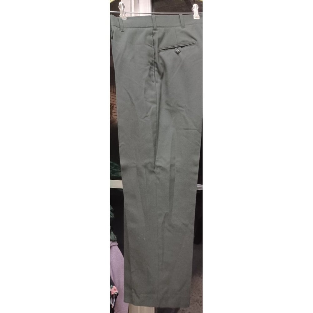 DPSC Mens Dress Slacks SZ 31R Serge Army Green 40% Wool 60% Polyester